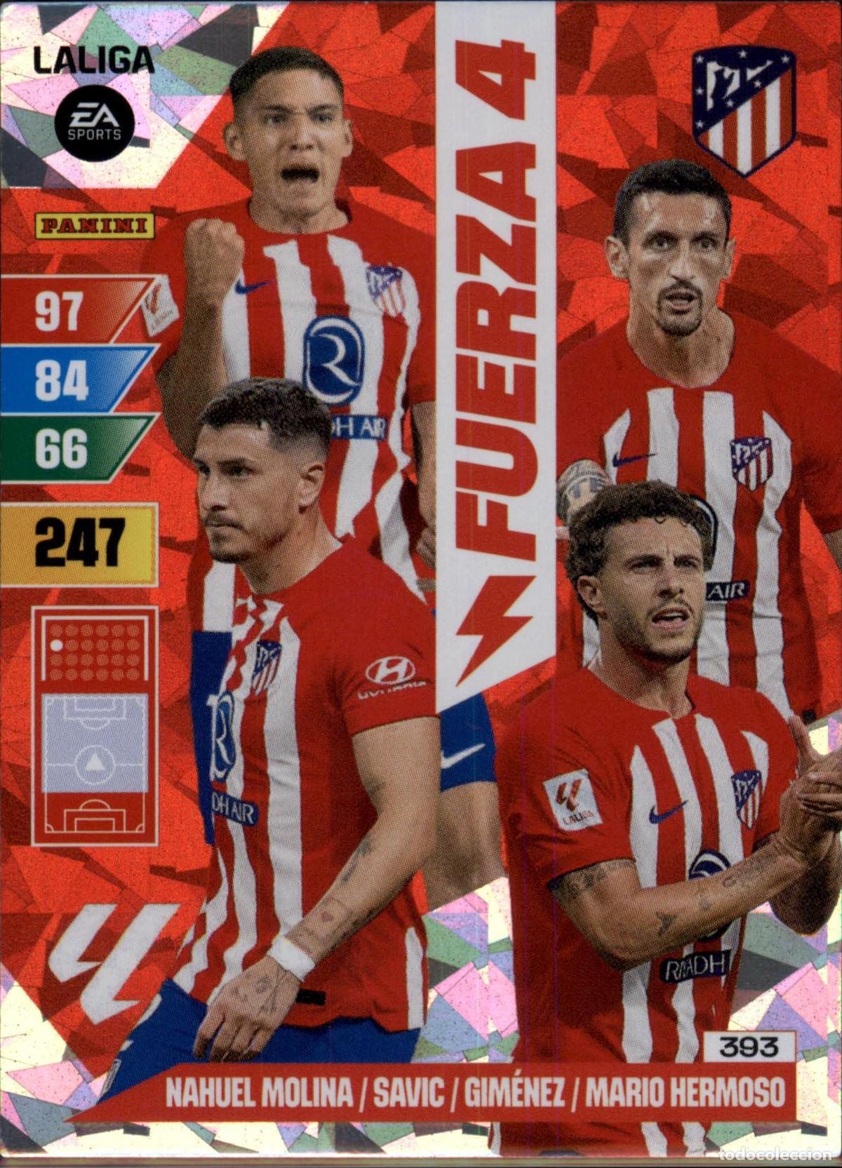 Cromos de F&uacute;tbol: Fuerza 4 N&ordm; 393 Atl&eacute;tico de Madrid Santander Adrenalyn XL 2023 2024 Panini 23 24