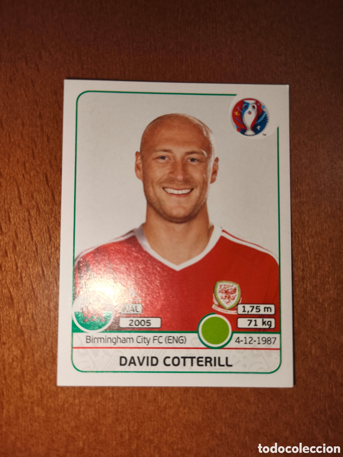 Football Stickers: David Cotterill n&deg;197 UEFA Euro 2016 Gales