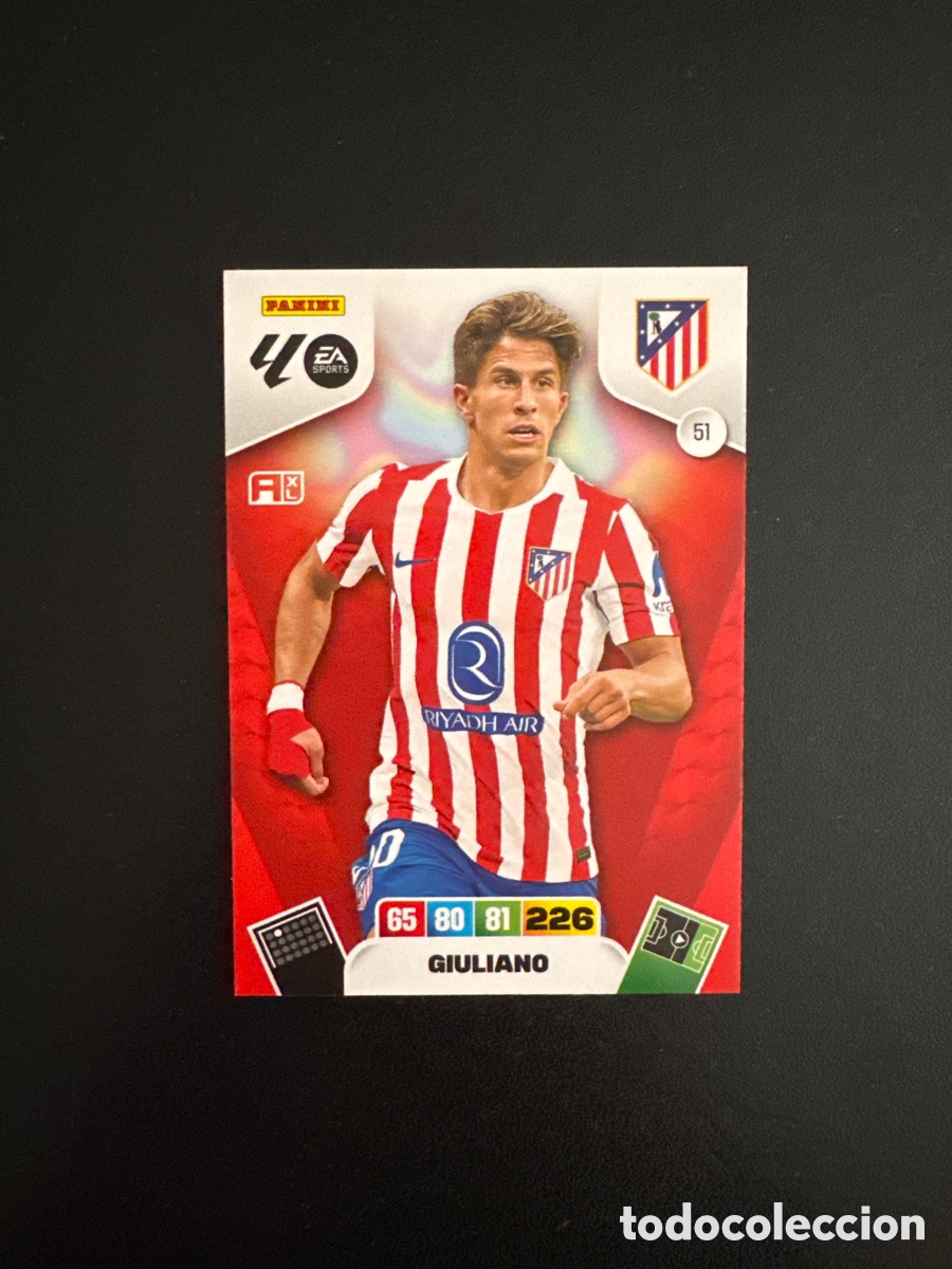 Cromos de F&uacute;tbol: GIULIANO ATL&Eacute;TICO DE MADRID NUMERO 51 ADRENALYN 2025 2026