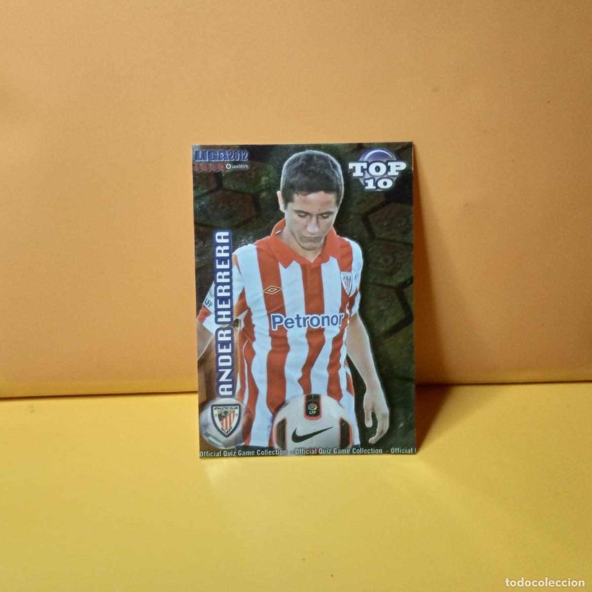 Cromos de F&uacute;tbol: MUNDICROMO 2011 2012 11 12 BRILLO LISO DORADO, AMARILLO TOP ATHLETIC DE BILBAO ANDER HERRERA 617