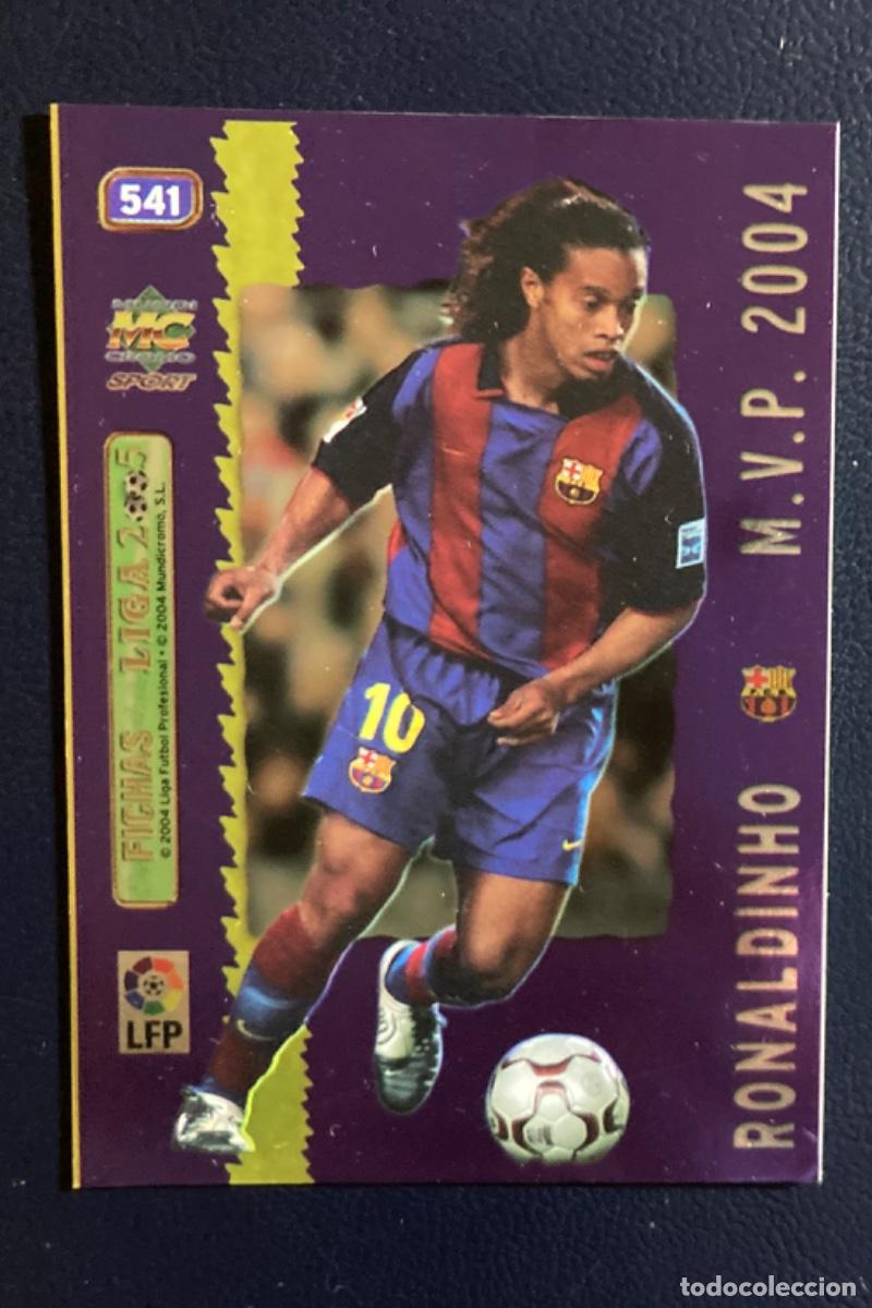Cromos de F&uacute;tbol: 541 RONALDINHO METAL CARD M.V.P. FC BARCELONA MUNDICROMO LIGA 2004 2005 04 05