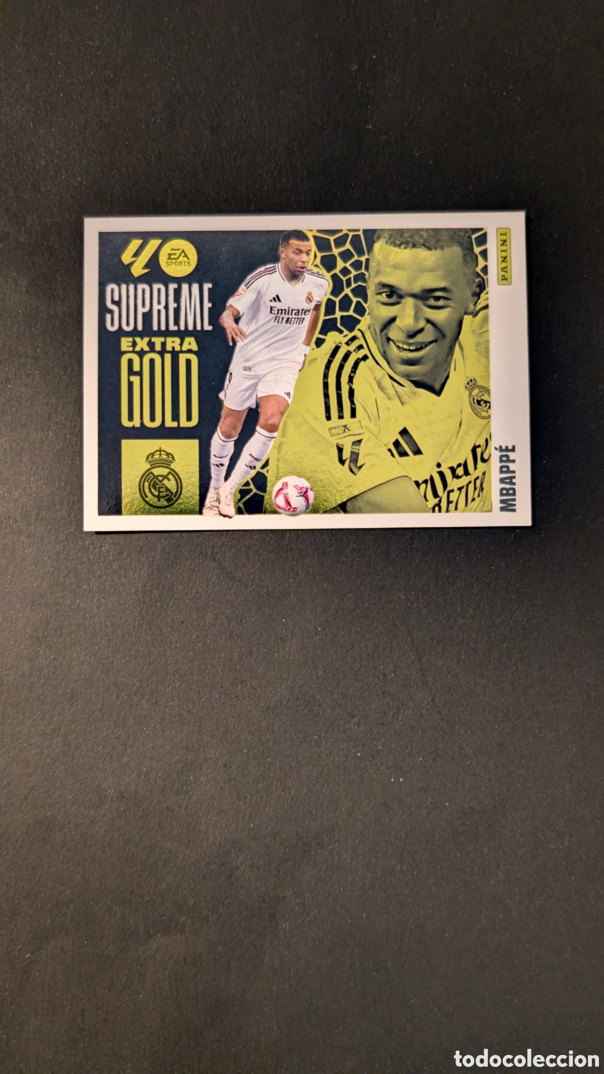 Cromos de F&uacute;tbol: MBAPPE REAL MADRID SUPREME EXTRA GOLD LIGA ESTE 2025/26 25 26 NUNCA PEGADO SIN PEGAR