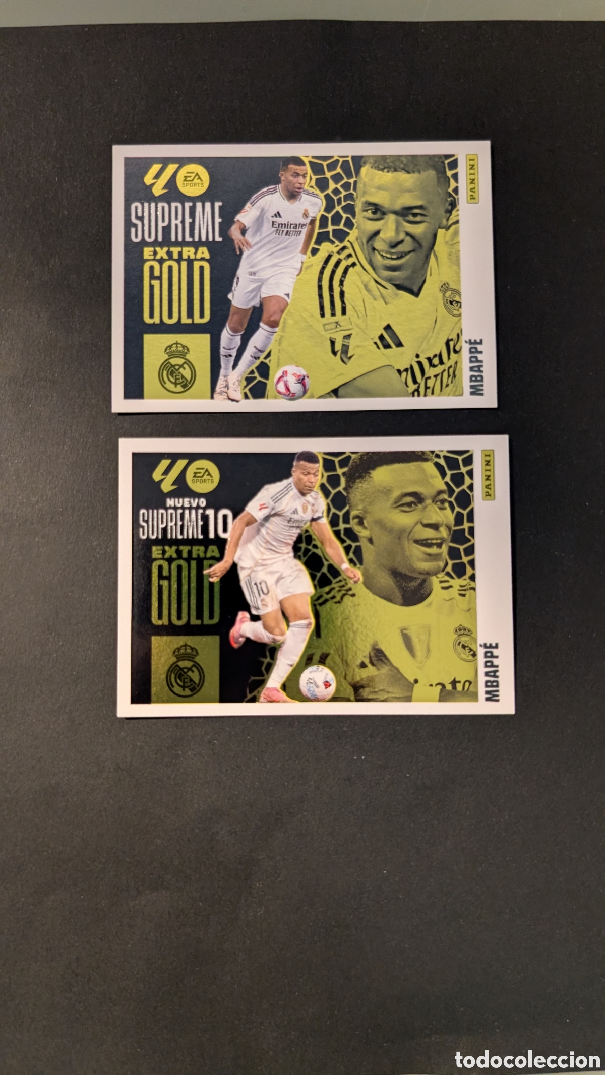 Cromos de F&uacute;tbol: LOTE 2 MBAPPE REAL MADRID SUPREME + 10 EXTRA GOLD LIGA ESTE 2025/26 25 26 NUNCA PEGADO SIN PEGAR