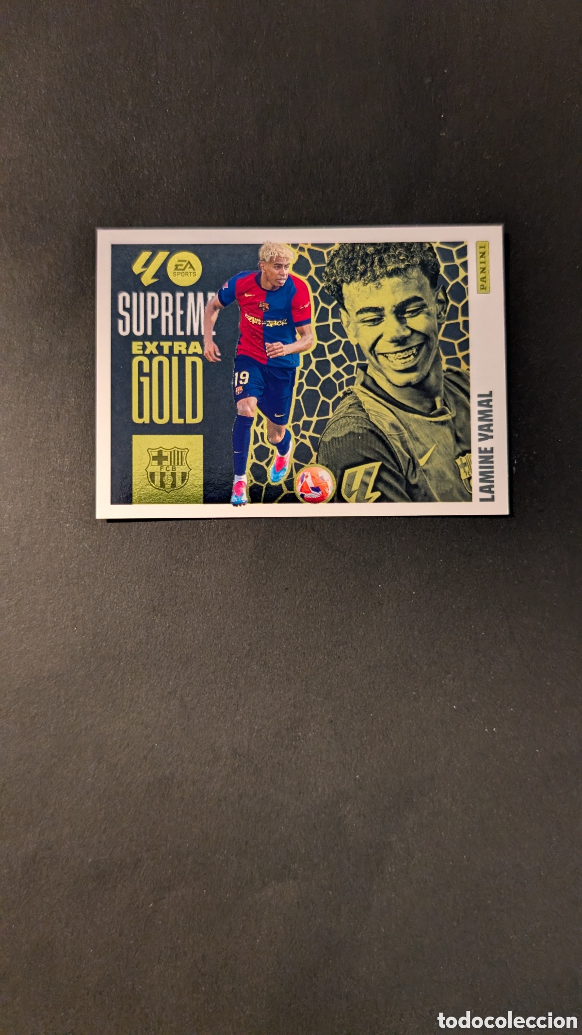Cromos de F&uacute;tbol: LAMINE YAMAL BARCELONA SUPREME EXTRA GOLD LIGA ESTE 2025/26 25 26 NUNCA PEGADO SIN PEGAR