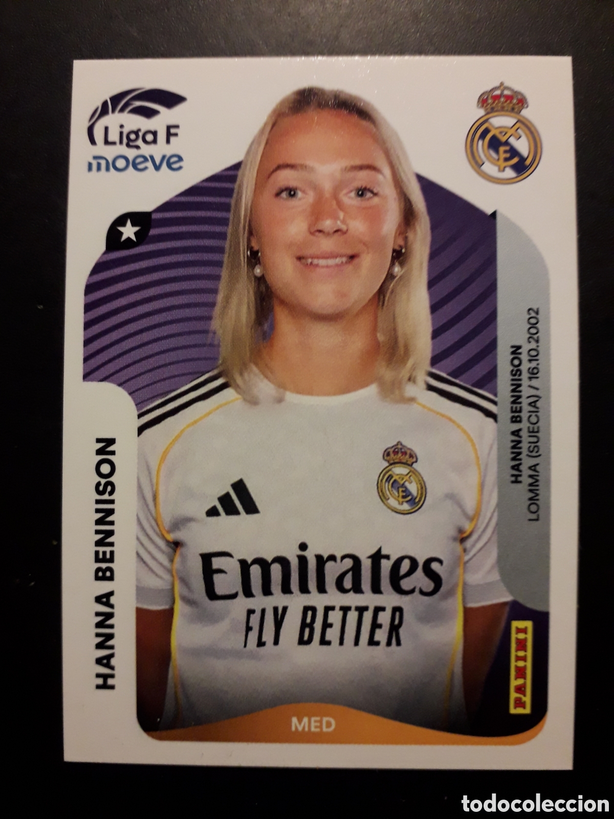 Cromos de F&uacute;tbol: HANNA BENNISON REAL MADRID N&deg; 272 B LIGA F FEMENINA 2025 2026 25 26 PANINI SIN PEGAR PEDIDO M&Iacute;NIM 3&euro;