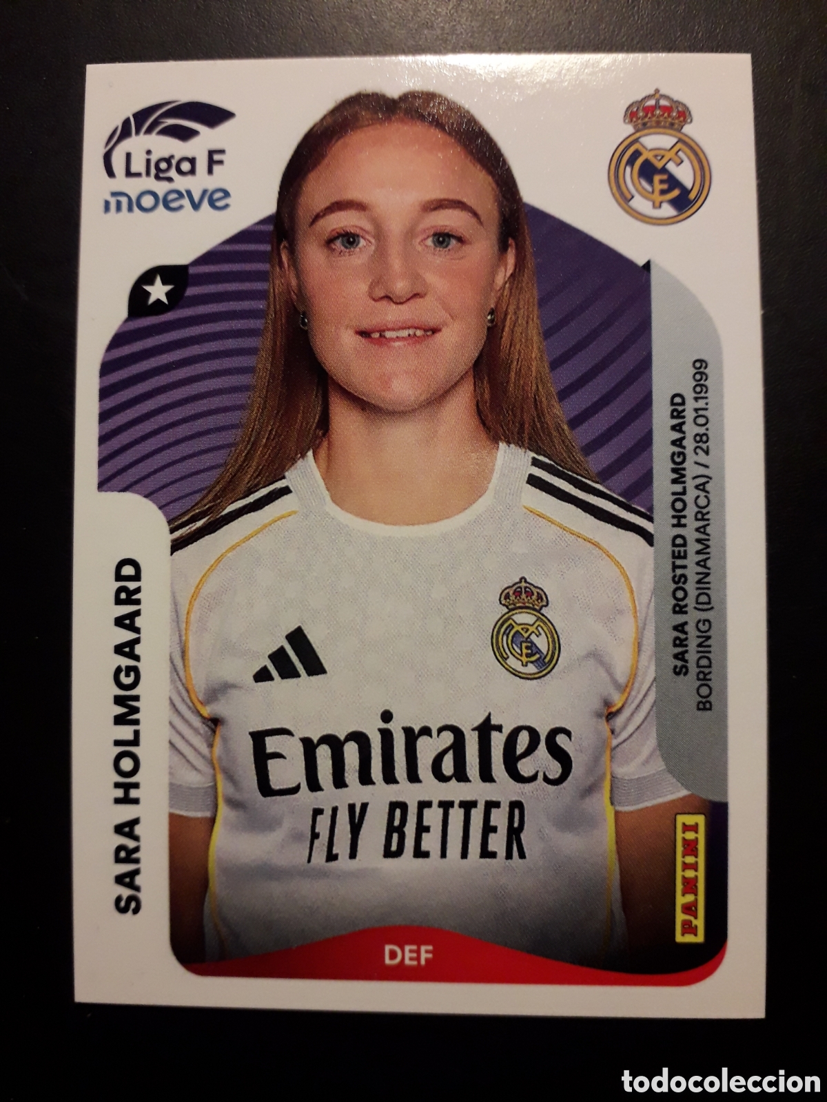 Cromos de F&uacute;tbol: SARA HOLMGAARD REAL MADRID N&deg; 270 LIGA F FEMENINA 2025 2026 25 26 PANINI SIN PEGAR PEDIDO M&Iacute;NIMO 3&euro;.