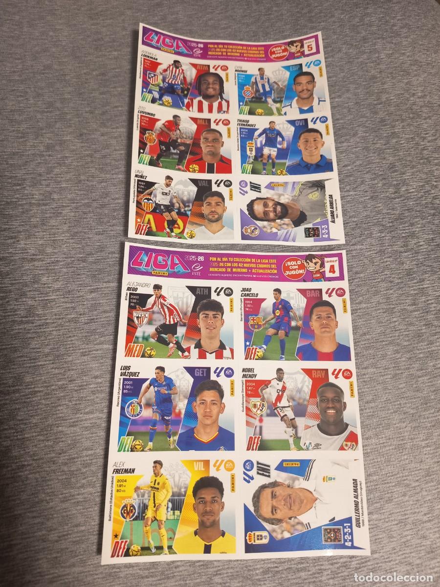 Figurine di Calcio: Liga este 25 26 Panini LOTE LAMINAS 4 Y 5 MERCADO DE INVIERNO + ACTUALIZACION