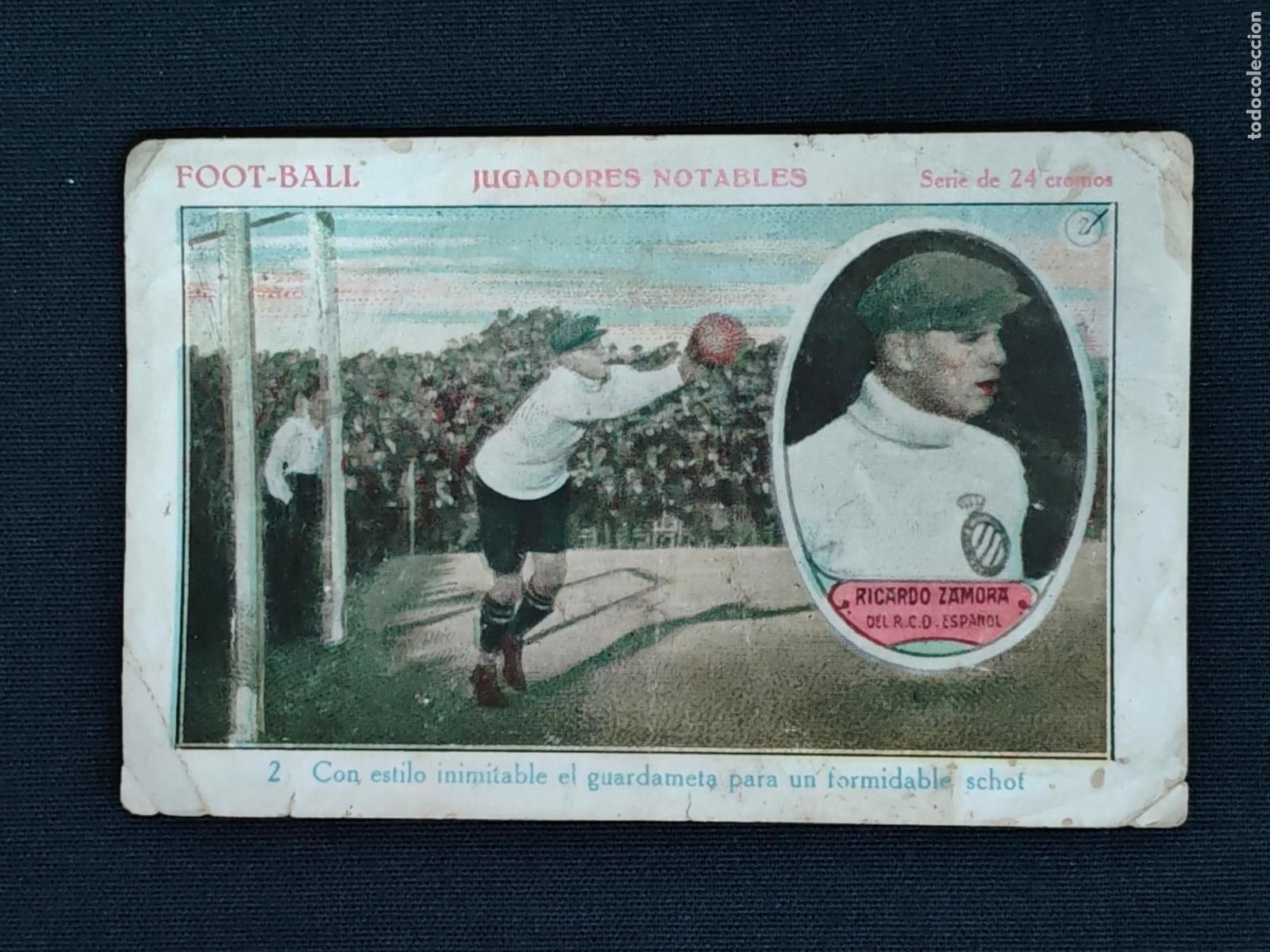 Cromos de F&uacute;tbol: CROMO - FOOT-BALL - JUGADORES NOTABLES - N&ordm; 2 - RICARDO ZAMORA - SIN PUBLICIDAD