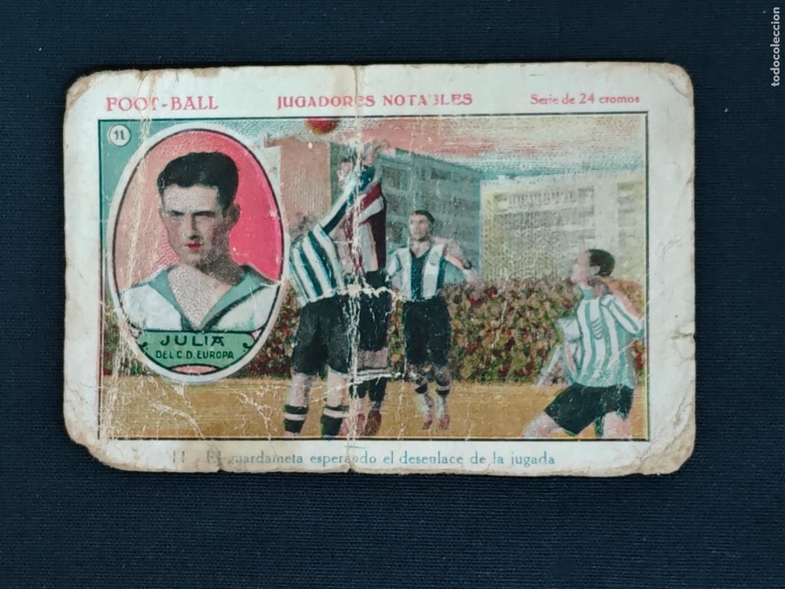 Cromos de F&uacute;tbol: CROMO - FOOT-BALL - JUGADORES NOTABLES - N&ordm; 11 - JULIA - C.D. EUROPA - PRAT -
