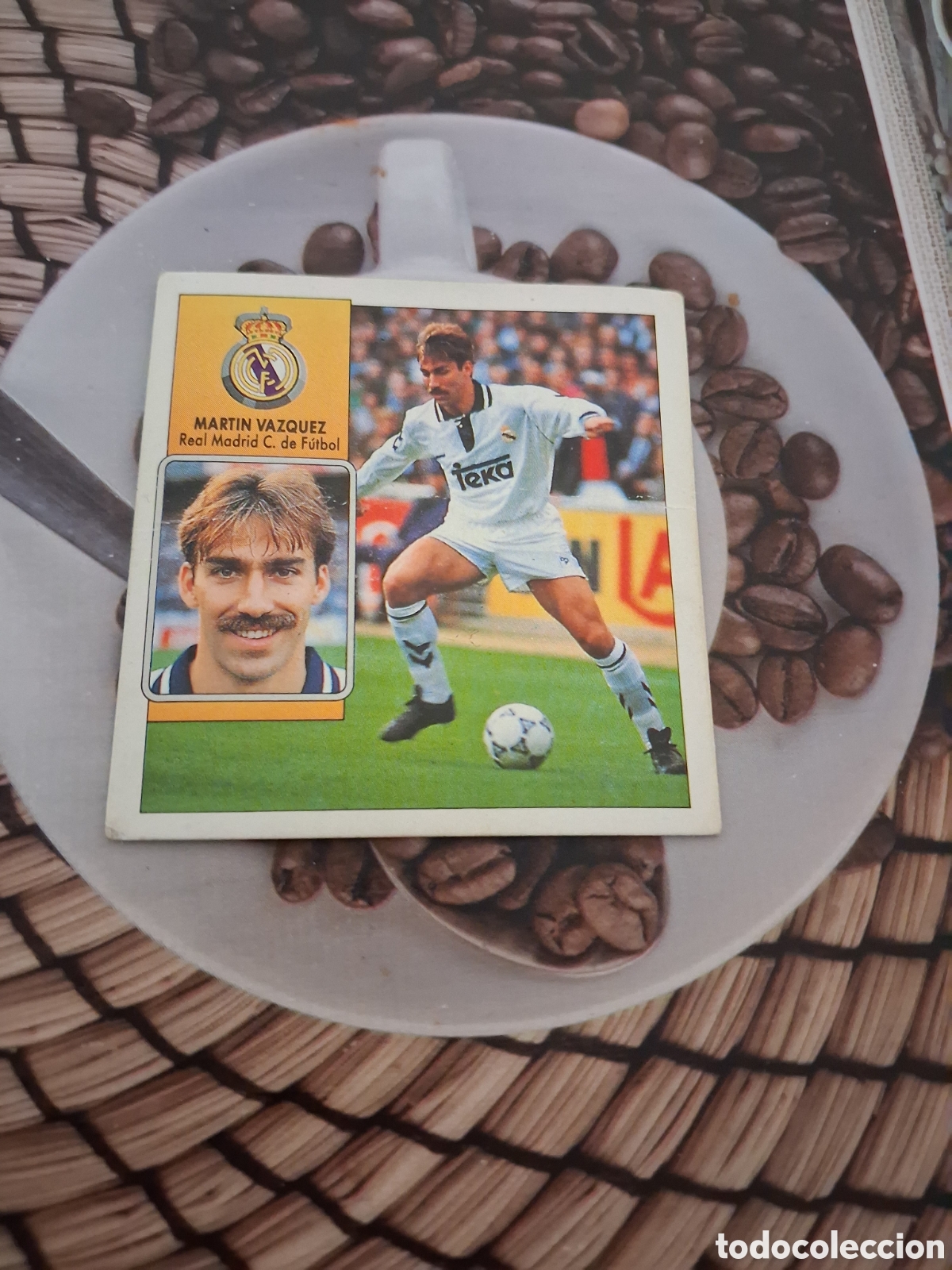 Cromos de F&uacute;tbol: Liga este 92 93 martin V&aacute;zquez coloca del Real Madrid recuperado del &aacute;lbum ver fotos