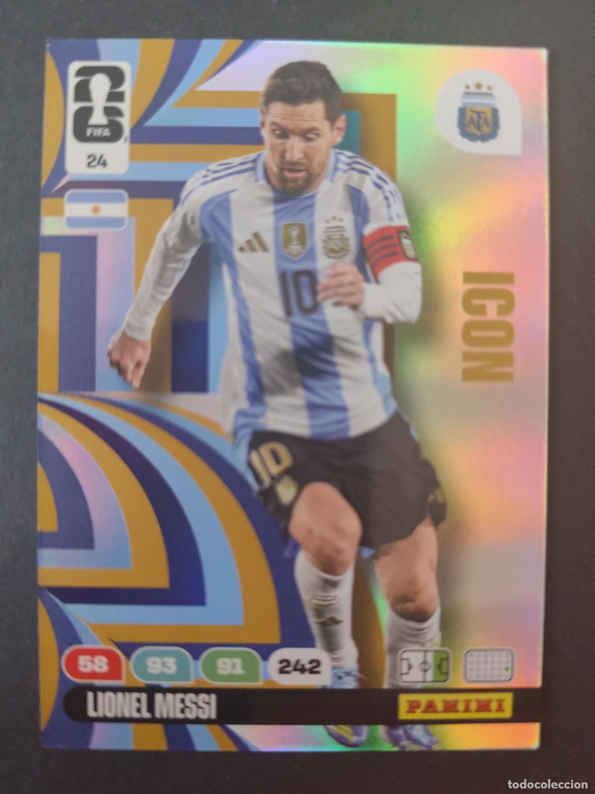 Cromos de F&uacute;tbol: 24 LIONEL MESSI ICON ARGENTINA ADRENALYN MUNDIAL FIFA WORLD CUP 2026 PANINI