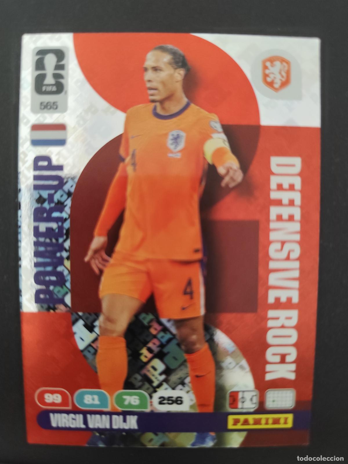 Figurine di Calcio: 565 VIRGIL VAN DIJK PA&Iacute;SES BAJOS HOLANDA DEFENSIVE ROCK ADRENALYN MUNDIAL FIFA WORLD CUP 2026 PANINI