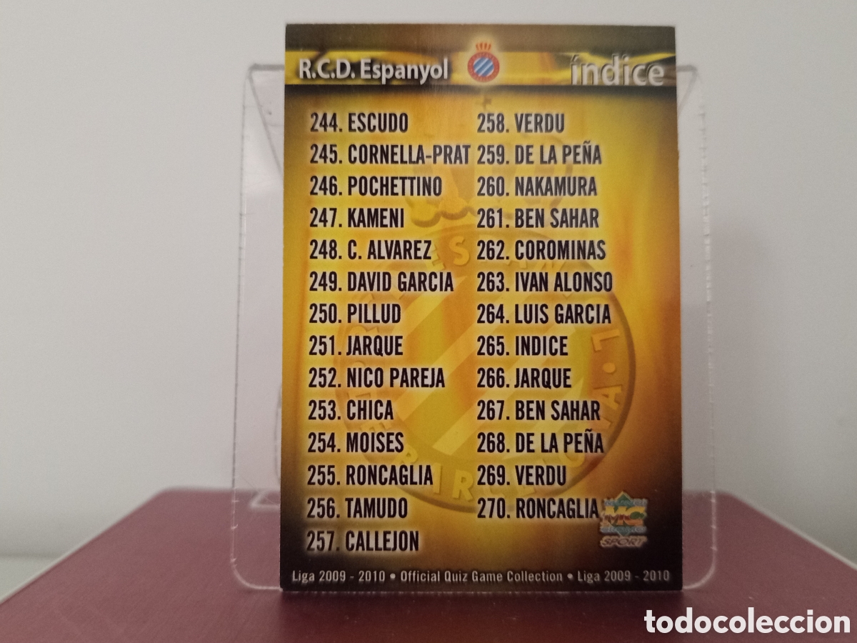 Figurine di Calcio: ❇️ CROMO ⚽ &Iacute;NDICE ESPA&Ntilde;OL FICHAS LIGA QUIZ COLLECTION MUNDICROMO ❇️