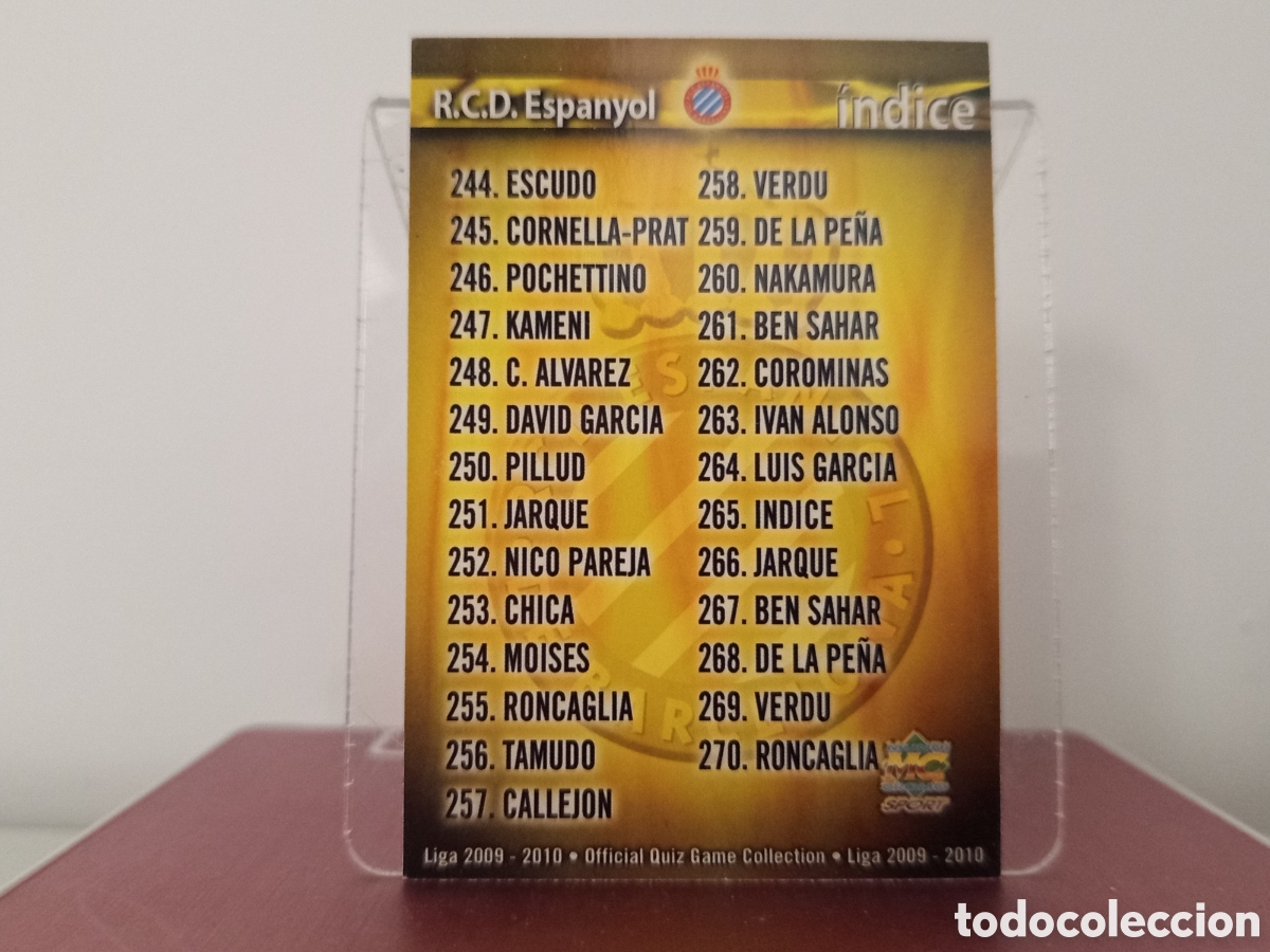 Figurine di Calcio: ❇️ CROMO ⚽ &Iacute;NDICE ESPA&Ntilde;OL FICHAS LIGA QUIZ COLLECTION MUNDICROMO ❇️