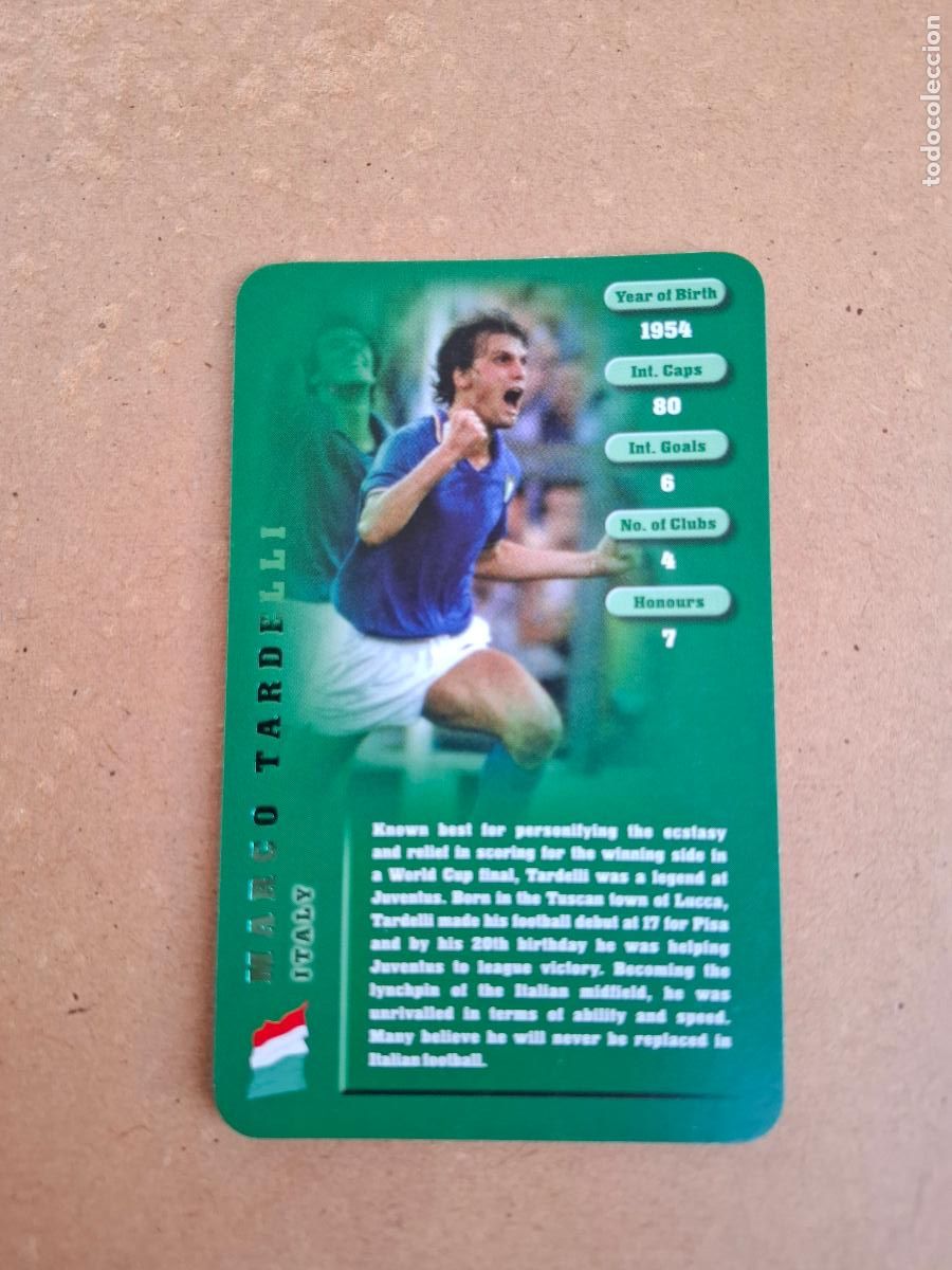 Fu&szlig;ball-Sticker: CARD MARCO TARDELLI - ITALIA / ITALY - TOP TRUMPS FOOTBALL LEGENDS