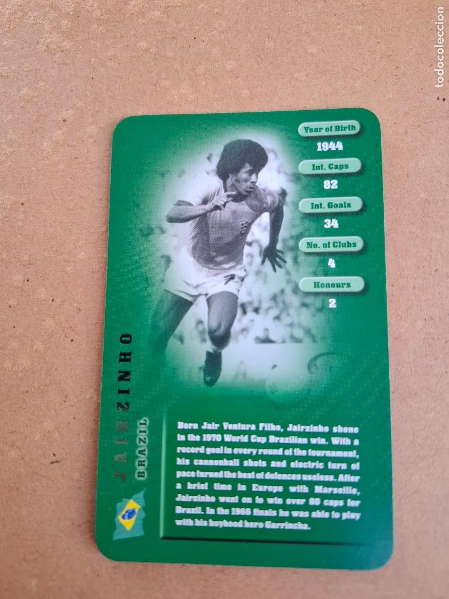 Fu&szlig;ball-Sticker: CARD JAIRZINHO - BRAZIL / BRASIL - TOP TRUMPS FOOTBALL LEGENDS