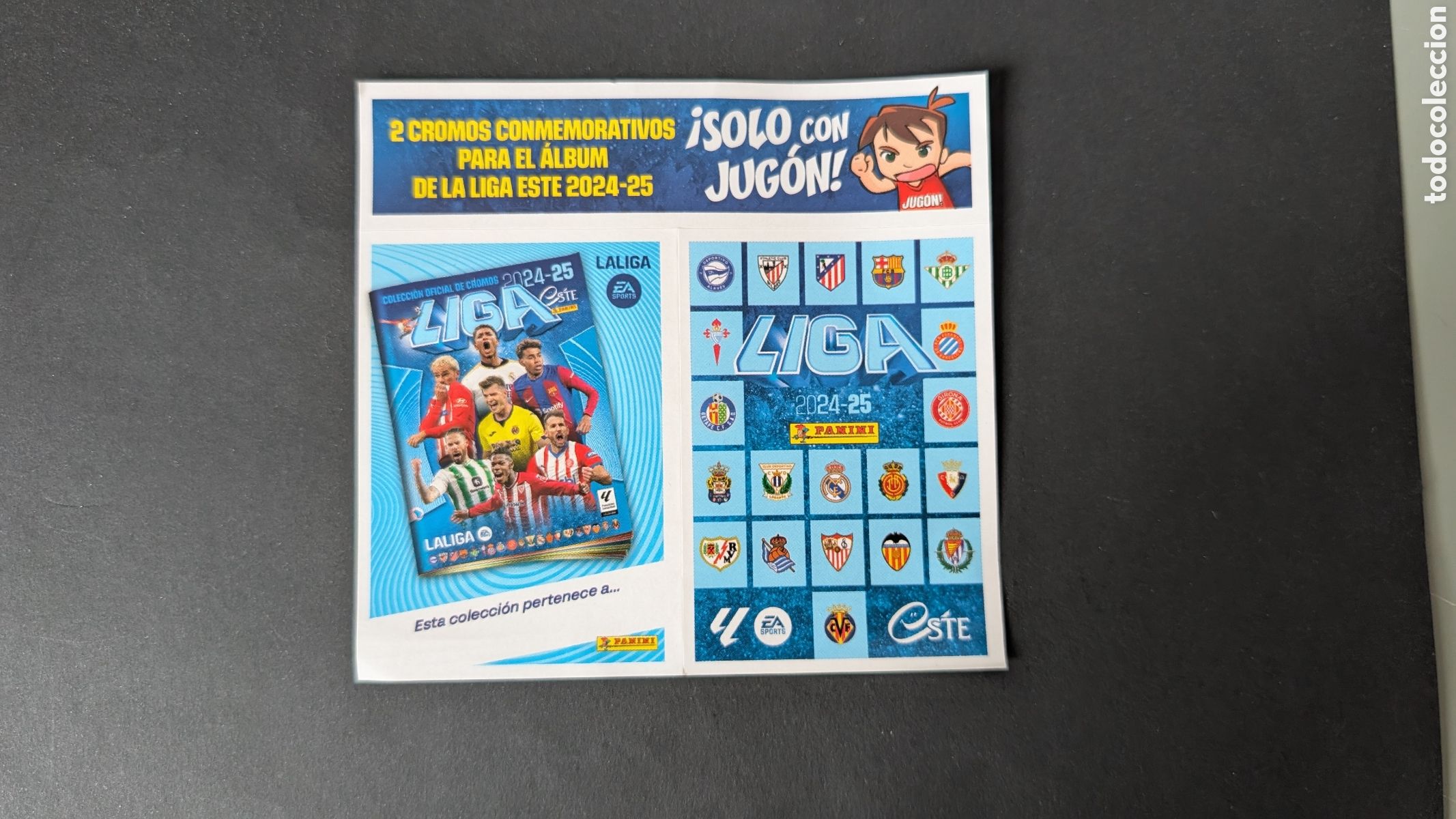 Cromos de F&uacute;tbol: 2 CROMOS CONMEMORATIVOS LIGA ESTE 2024/25 24 25 NUNCA PEGADOS SIN PEGAR
