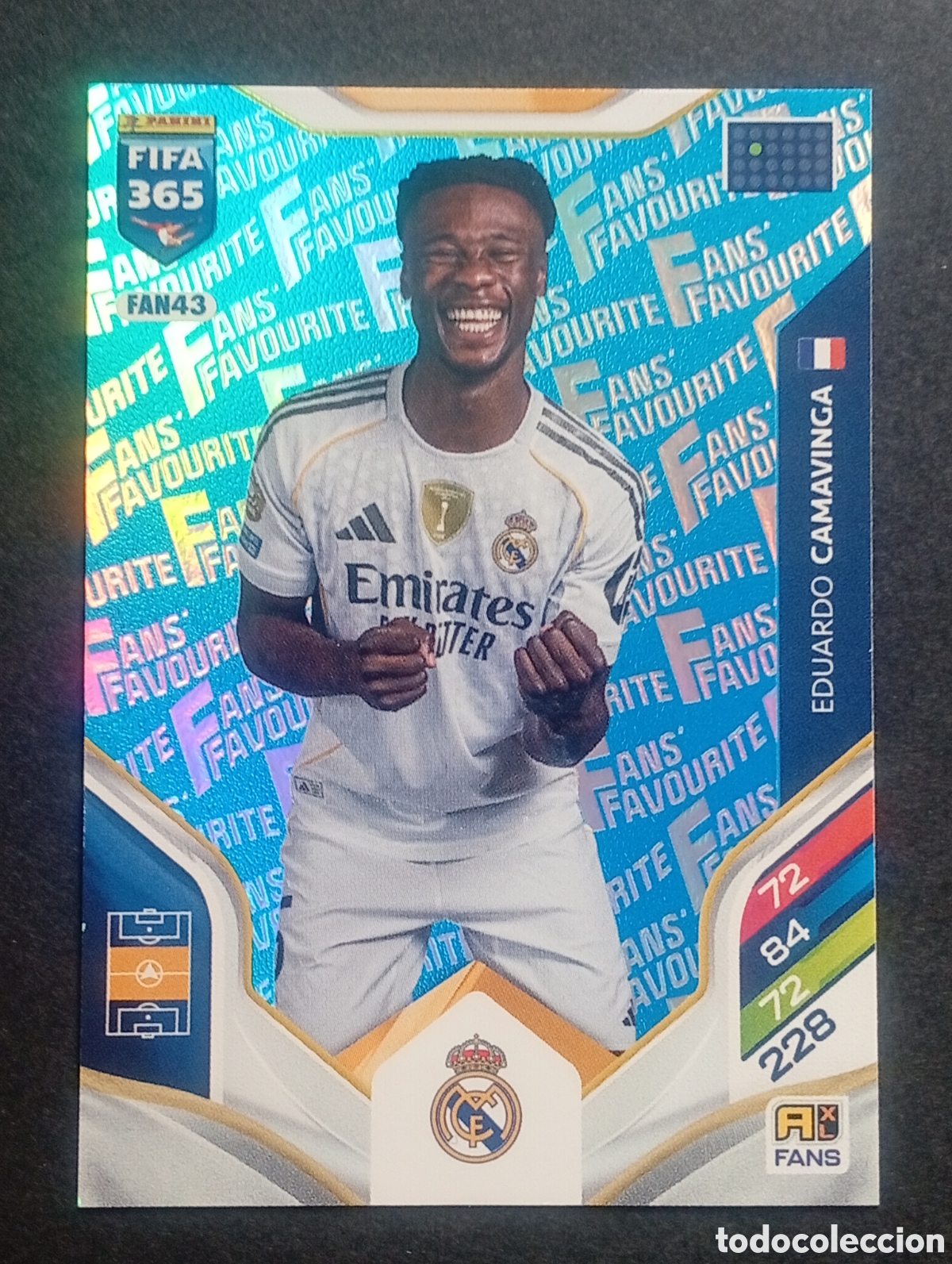 Cromos de F&uacute;tbol: FAN43 paralela blue CAMAVINGA REAL MADRID ADRENALYN FIFA 365 2025 2026 25 26 PANINI TOPPS FRANCIA