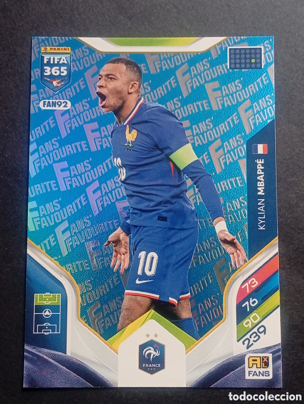 Cromos de F&uacute;tbol: FAN92 paralela blue MBAPPE REAL MADRID PSG ADRENALYN FIFA 365 2025 2026 25 26 CARD TOPPS FRANCIA