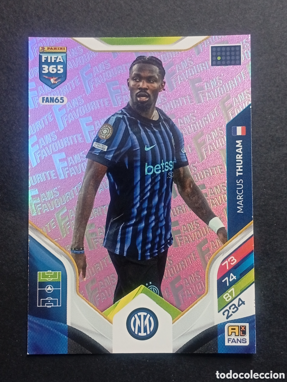 Cromos de F&uacute;tbol: FAN65 paralela Pink THURAM INTER MILAN ADRENALYN FIFA 365 2025 2026 25 26 CARD PANINI TOPPS