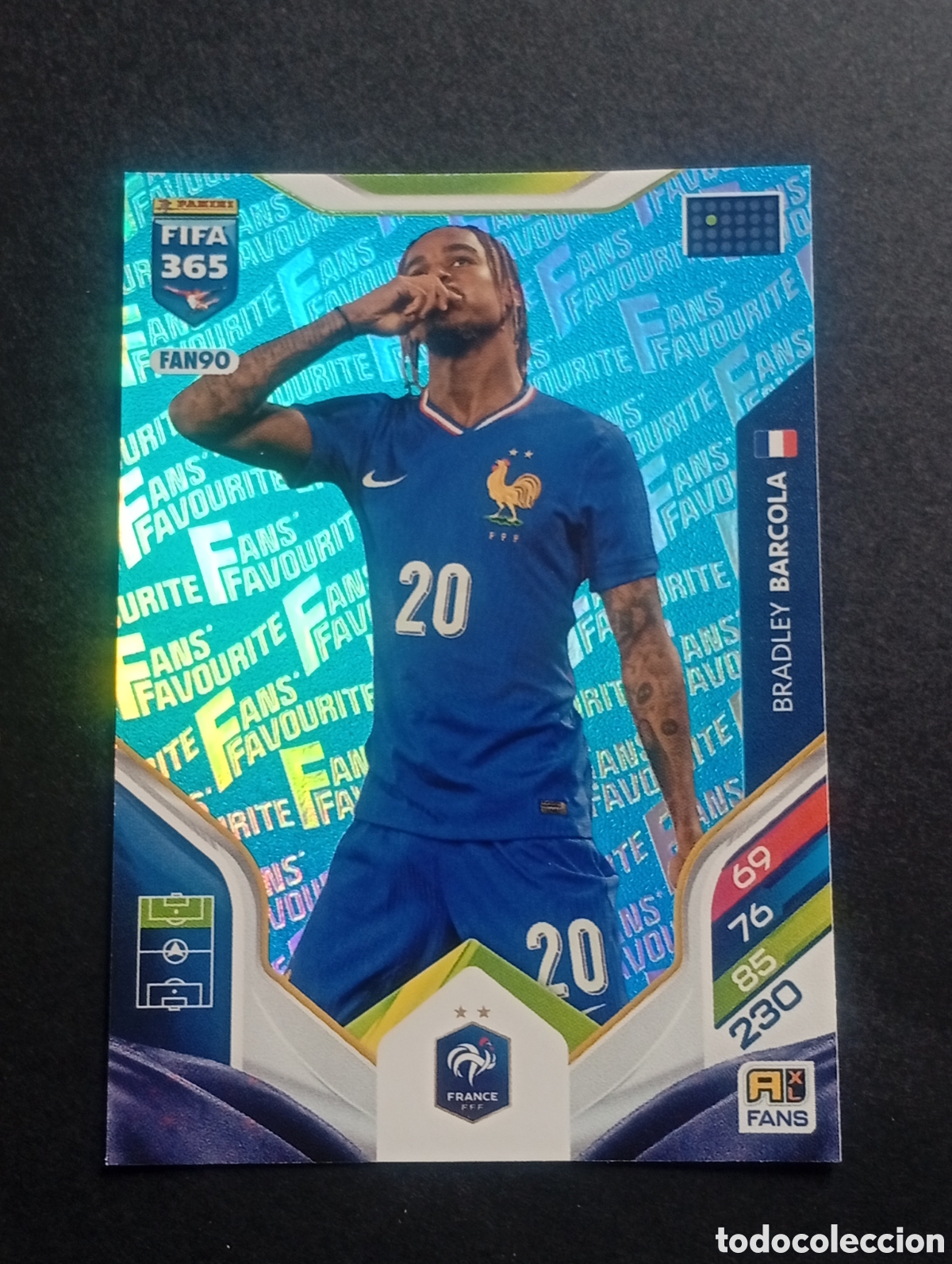 Cromos de F&uacute;tbol: FAN90 blue BARCOLA PSG FRANCIA UEFA ADRENALYN 365 2025 2026 26 CROMo PANINI TOPPS
