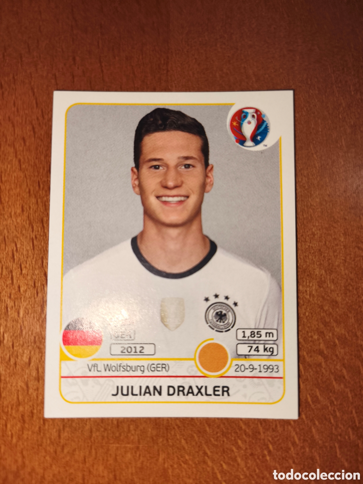 Cromos de F&uacute;tbol: Julian Draxler n&deg;254 UEFA Euro 2016 Alemania