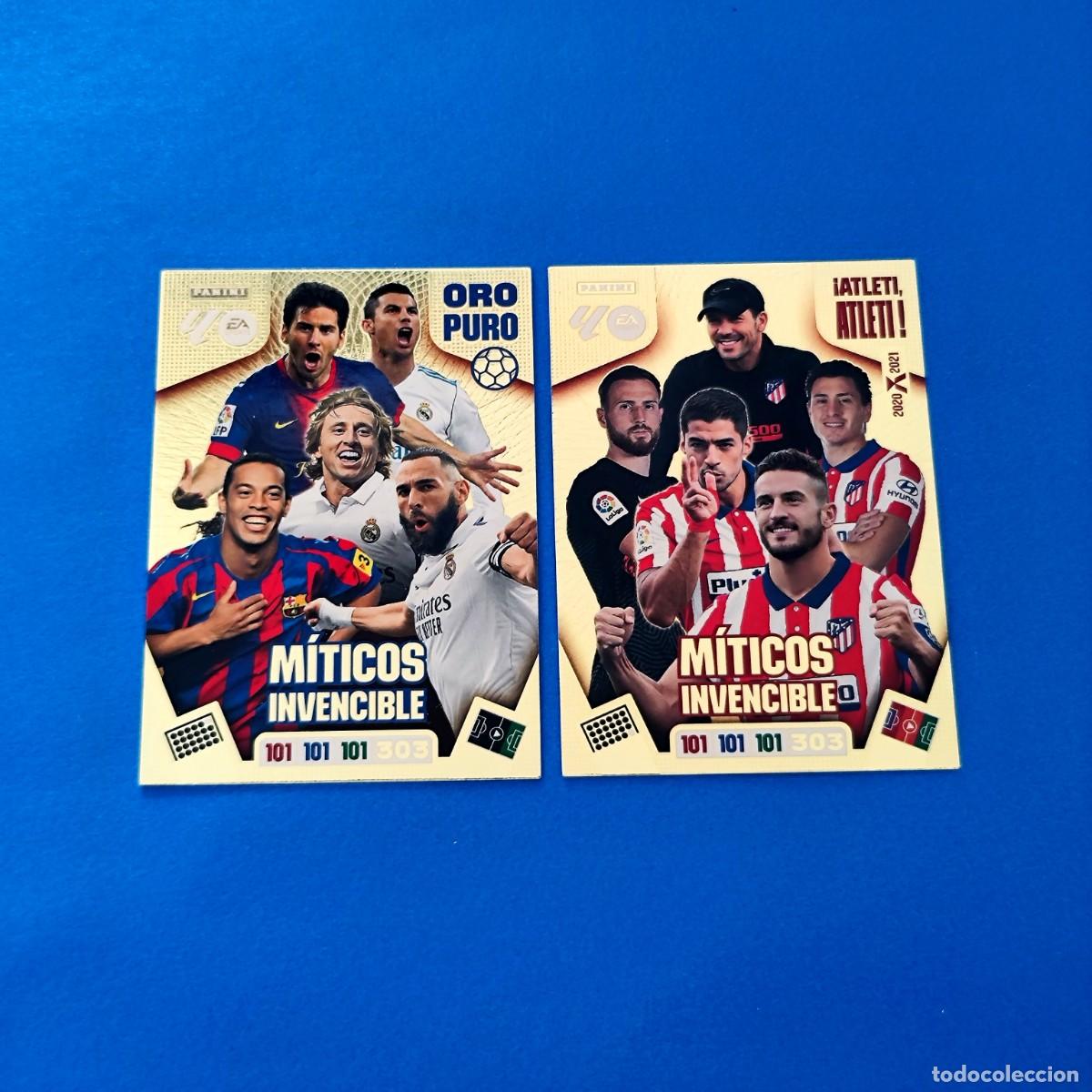 Cartes &agrave; collectionner de Football: Adrenalyn 2025 2026 / 25 26 M&iacute;ticos Invencible &iexcl;Atleti, Atleti! - Oro puro Messi Cristiano Ronaldo