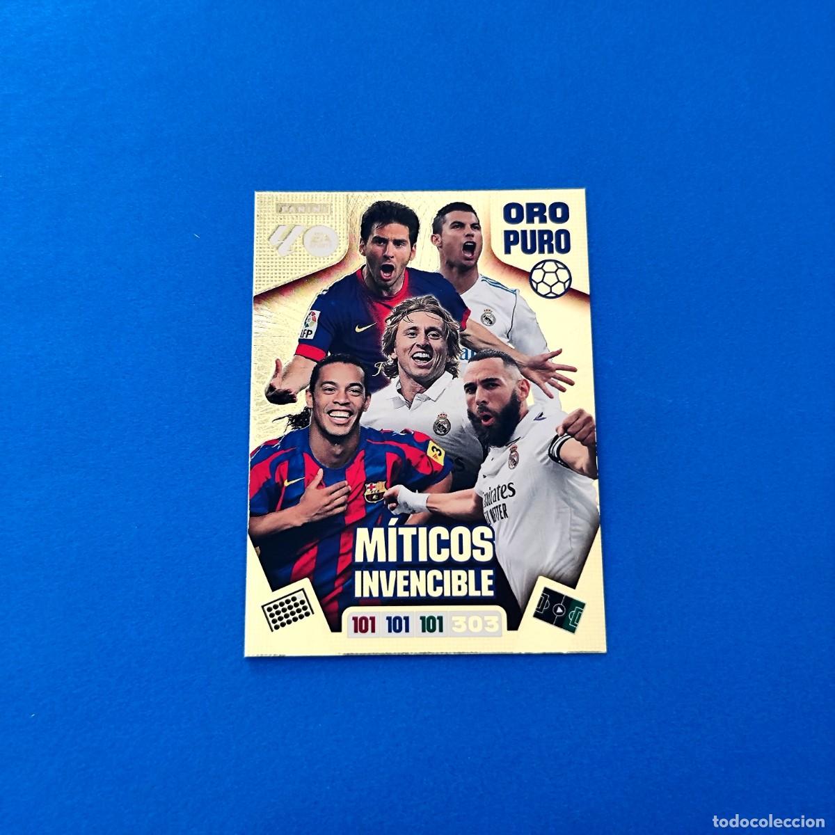 Cromos de F&uacute;tbol: Adrenalyn 2025 2026 / 25 26 M&iacute;ticos Invencible Oro puro Messi Cristiano Ronaldo
