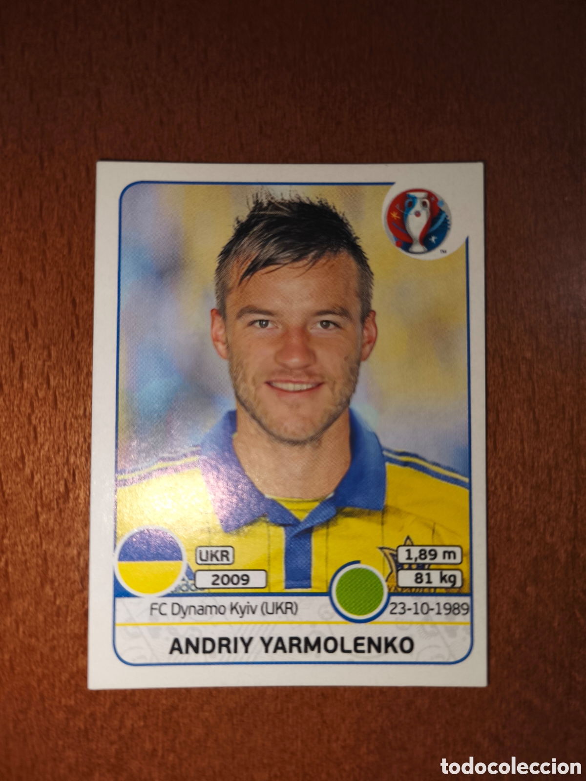 Cromos de F&uacute;tbol: Andriy Yarmolenko n&deg;289 UEFA Euro 2016 Ucrania