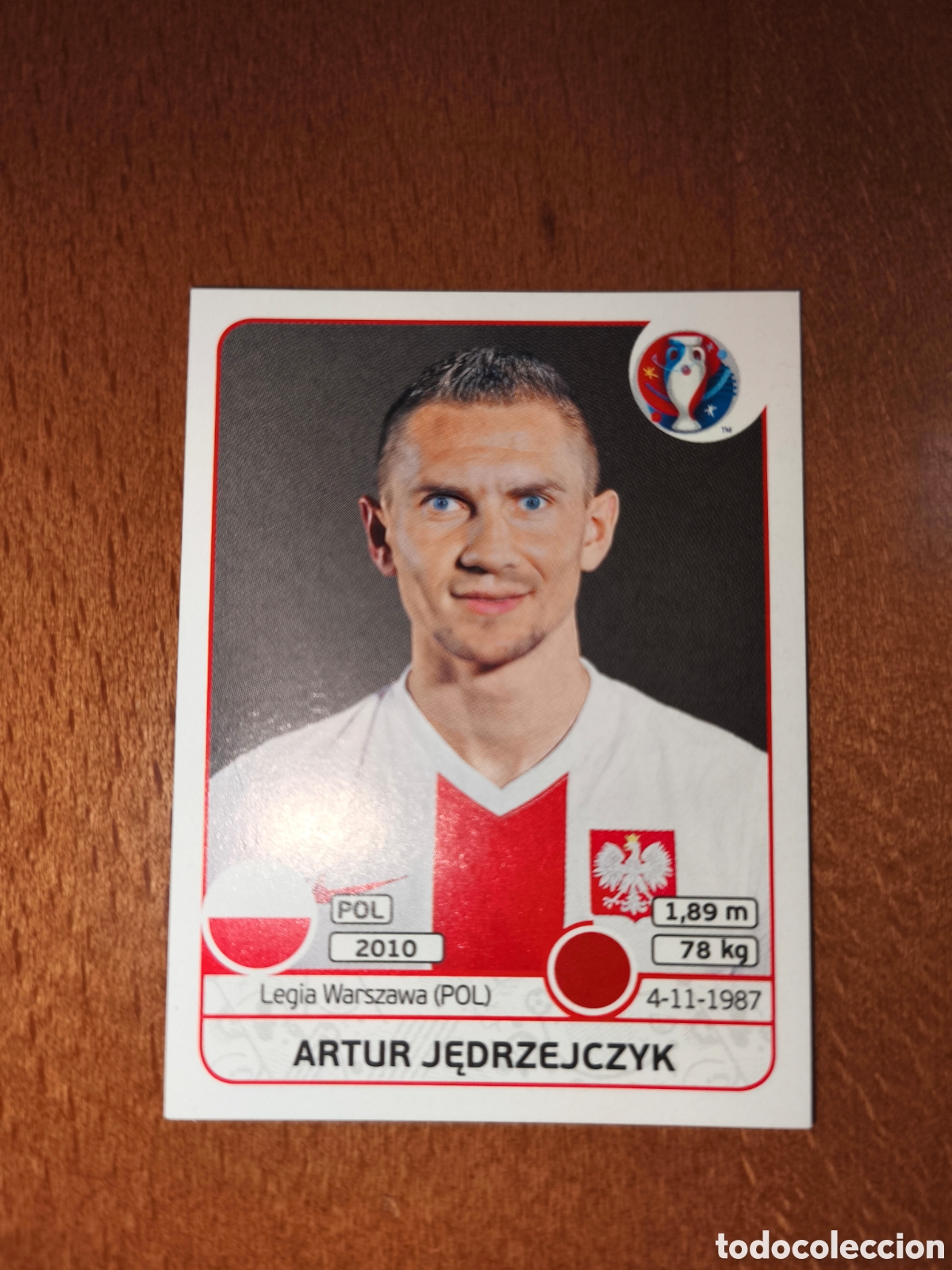 Cromos de F&uacute;tbol: Artur Jedrzejczyk n&deg;296 UEFA Euro 2016 Polonia