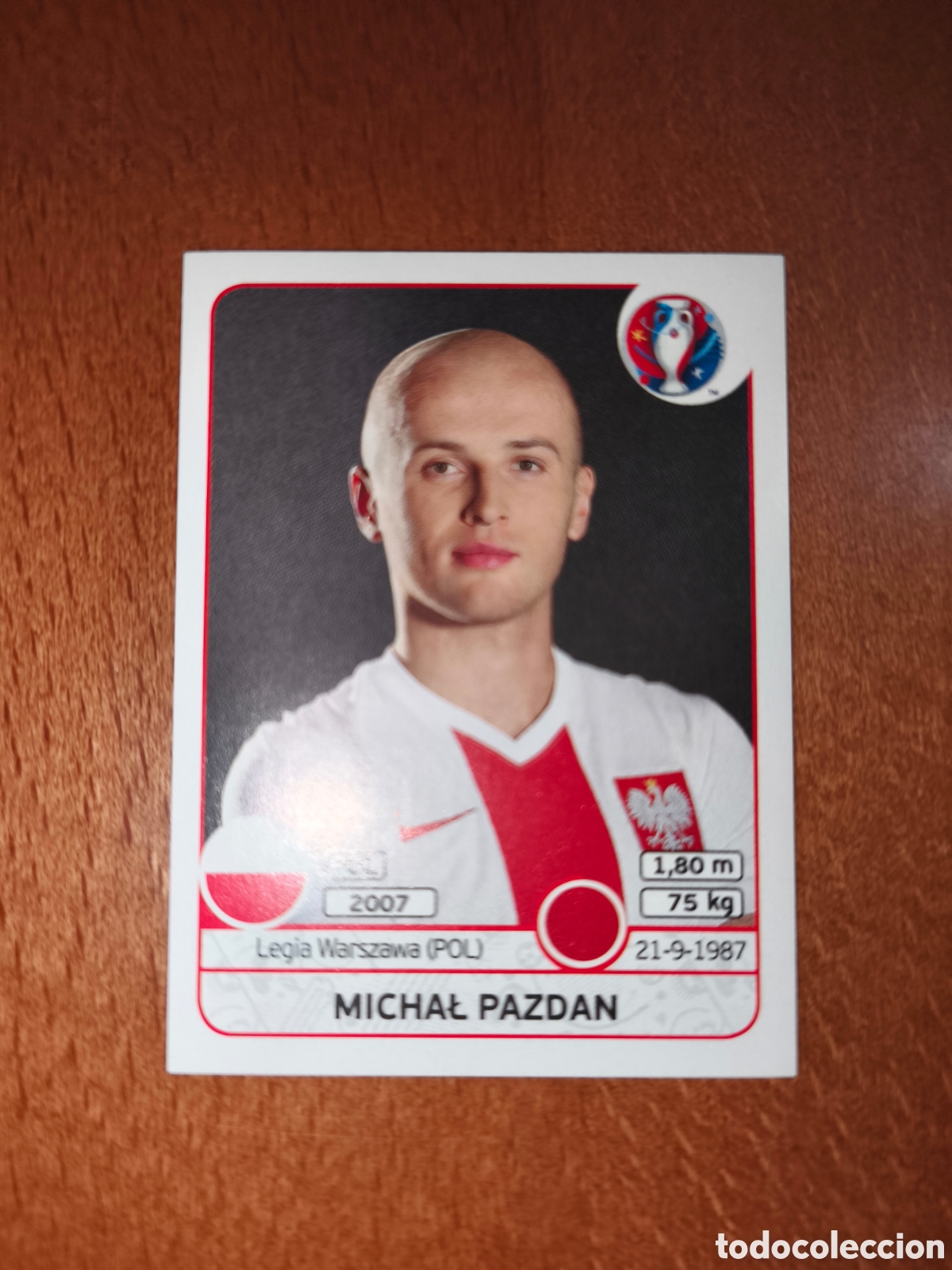 Cromos de F&uacute;tbol: Michal Pazdan n&deg;297 UEFA Euro 2016 Polonia