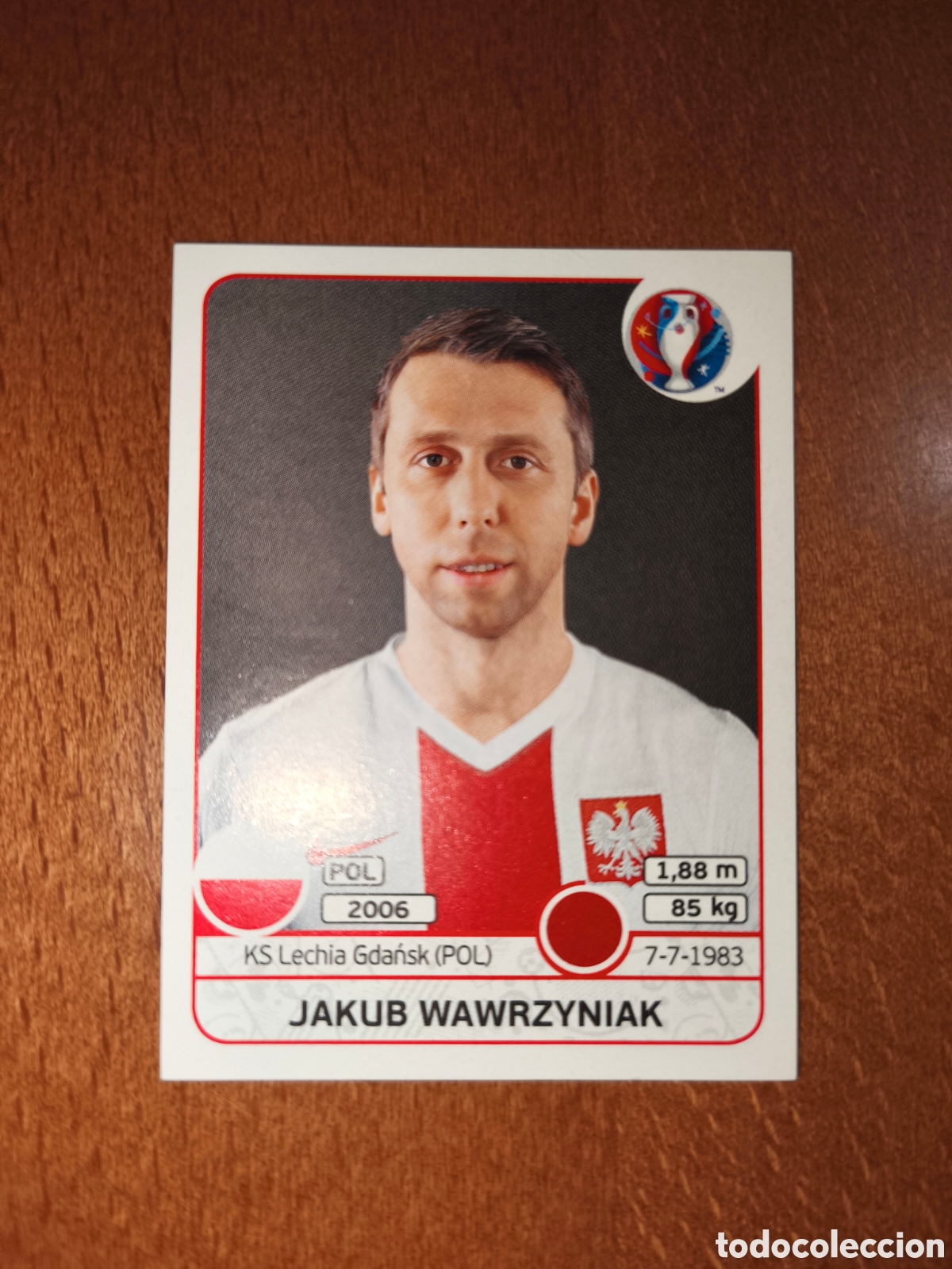Cromos de F&uacute;tbol: Jakub Wawrzyniak n&deg;299 UEFA Euro 2016 Polonia