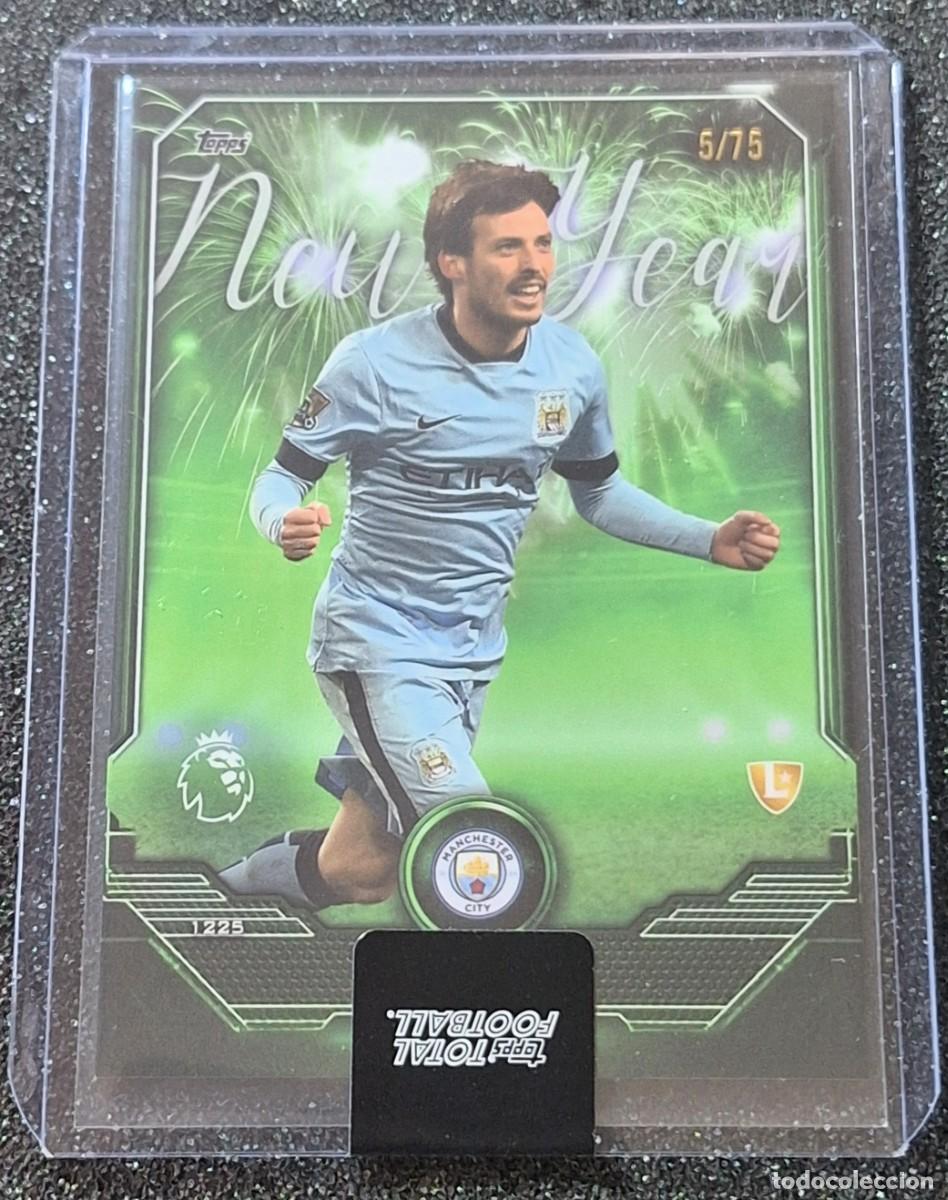 Cromos de F&uacute;tbol: David Silva Manchester City Topps Total Football 5/75 New Year Green