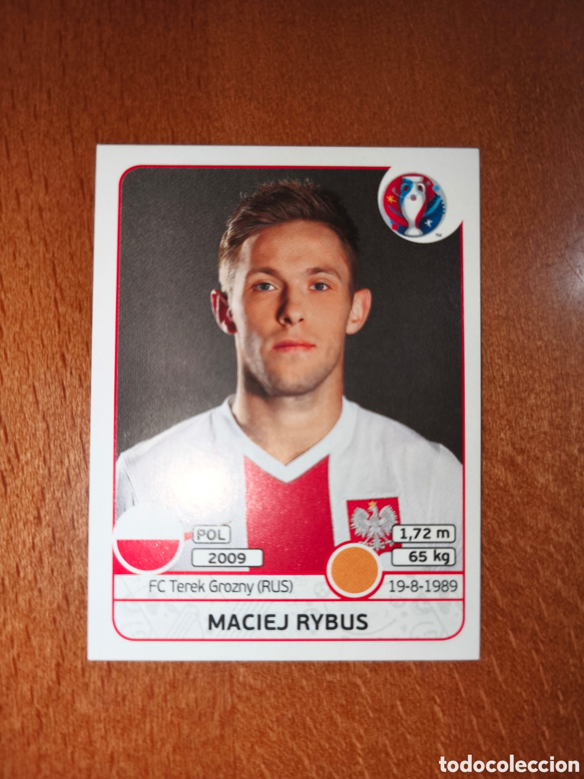 Cromos de F&uacute;tbol: Maciej Rybus n&deg;303 UEFA Euro 2016 Polonia