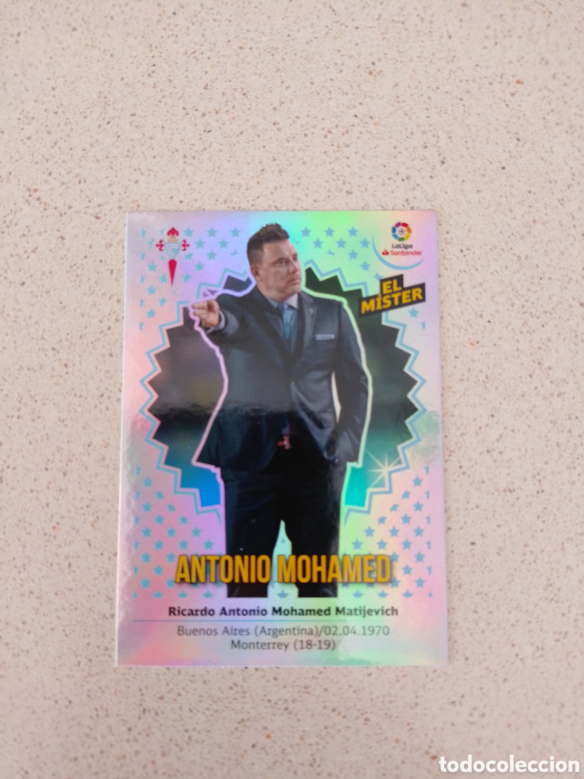 Cromos de F&uacute;tbol: CROMO N&Uacute;MERO 12 ANTONIO MOHAMED CELTA DE VIGO. LIGA ESTE 18/19.