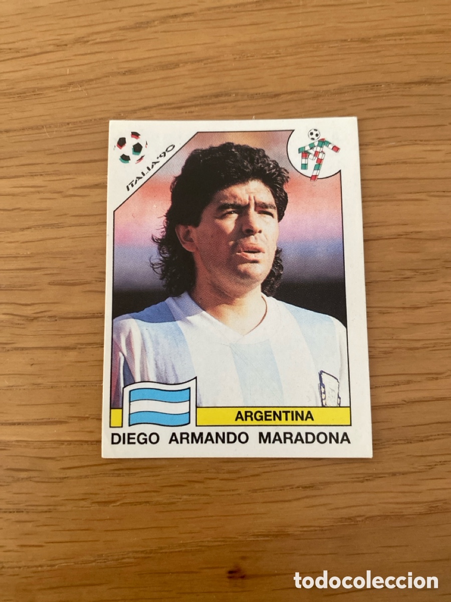 Cromos de F&uacute;tbol: Cromo panini mundial Italia 90 n&uacute;mero 128 Maradona - Stickers album world cup Italy 1990
