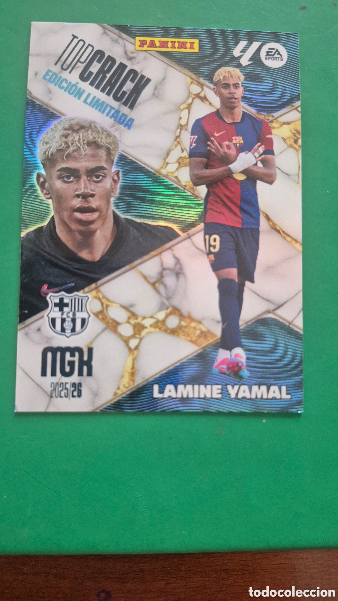 Cromos de F&uacute;tbol: CARD TOP CRACK EDICI&Oacute;N LIMITADA LAMINE YAMAL BARCELONA BAR&Ccedil;A LIGA MEGACRACKS PANINI 2025 2026 25 26