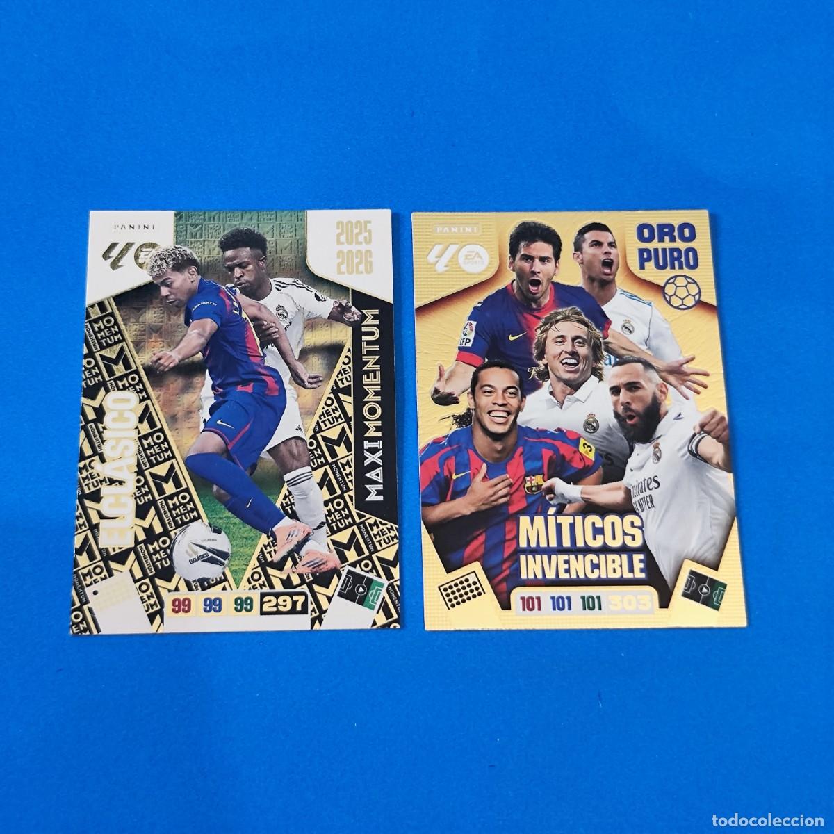 Cromos de F&uacute;tbol: Adrenalyn 2025 2026 / 25 26 M&iacute;ticos Invencible Oro Puro - Maxi Momentum El Cl&aacute;sico Yamal Vinicius