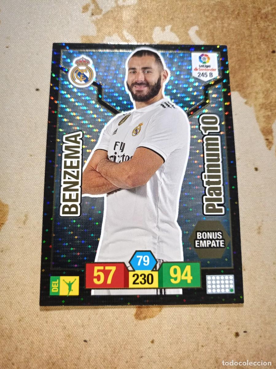 Cartes &agrave; collectionner de Football: Real Madrid 245 B BENZEMA PLATINUM 10 Adrenalyn 2018-19