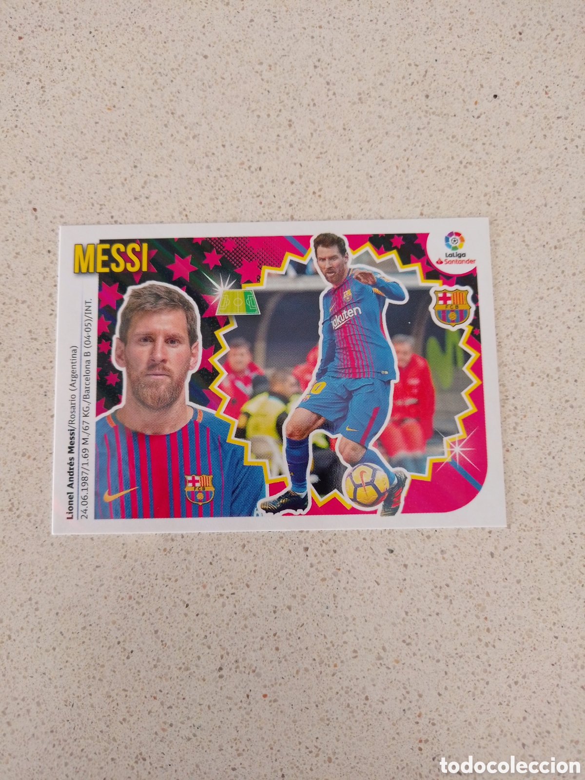 Cartes &agrave; collectionner de Football: CROMO N&Uacute;MERO 14 MESSI FC BARCELONA. LIGA ESTE 18/19.