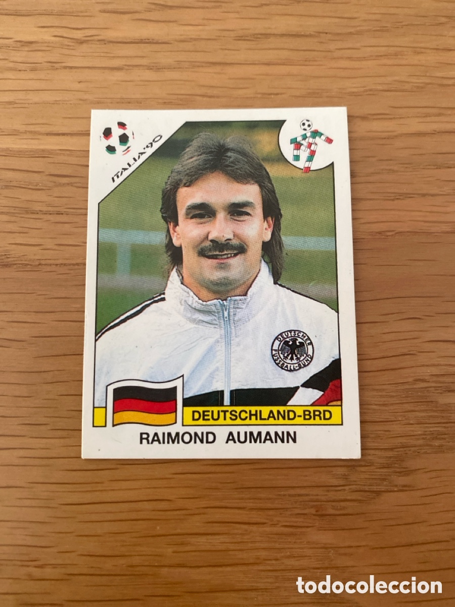 Cromos de F&uacute;tbol: Cromo panini mundial Italia 90 n&uacute;mero 250 Aumann - Stickers album world cup Italy 1990