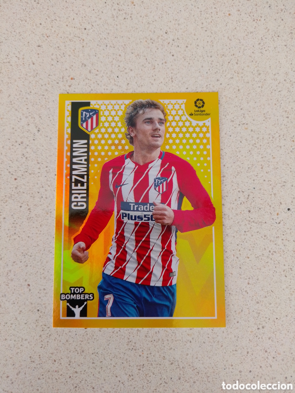 Cromos de F&uacute;tbol: CROMO N&Uacute;MERO 9 TOP BOMBERS GRIEZMANN ATL&Eacute;TICO DE MADRID. LIGA ESTE 18/19.