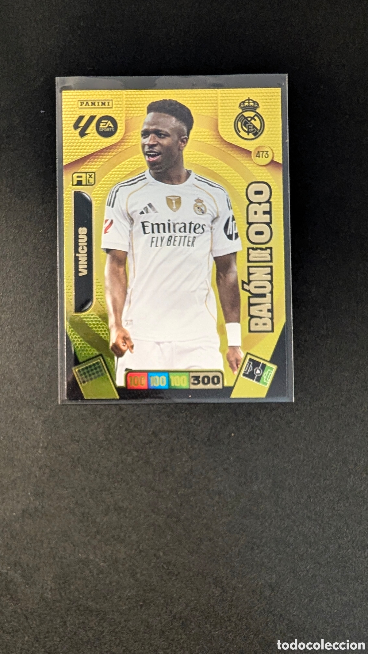 Cromos de F&uacute;tbol: VINICIUS REAL MADRID 473 BALON DE ORO ADRENALYN XL LIGA 2025/2026 25 26 PANINI