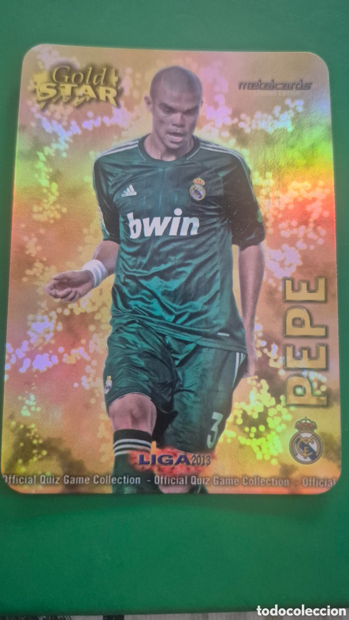 Cromos de F&uacute;tbol: /45 PEPE GOLD STAR BRILLO LISO REAL MADRID 12 13 MUNDICROMO 2012 2013
