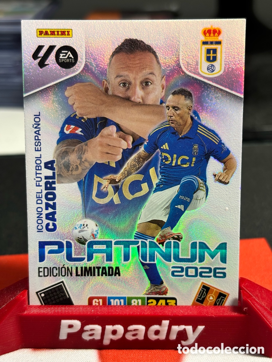 Fu&szlig;ball-Sticker: ADRENALYN XL 2025-26 PANINI EDICION LIMITADA PLATINUM CAZORLA REAL OVIEDO