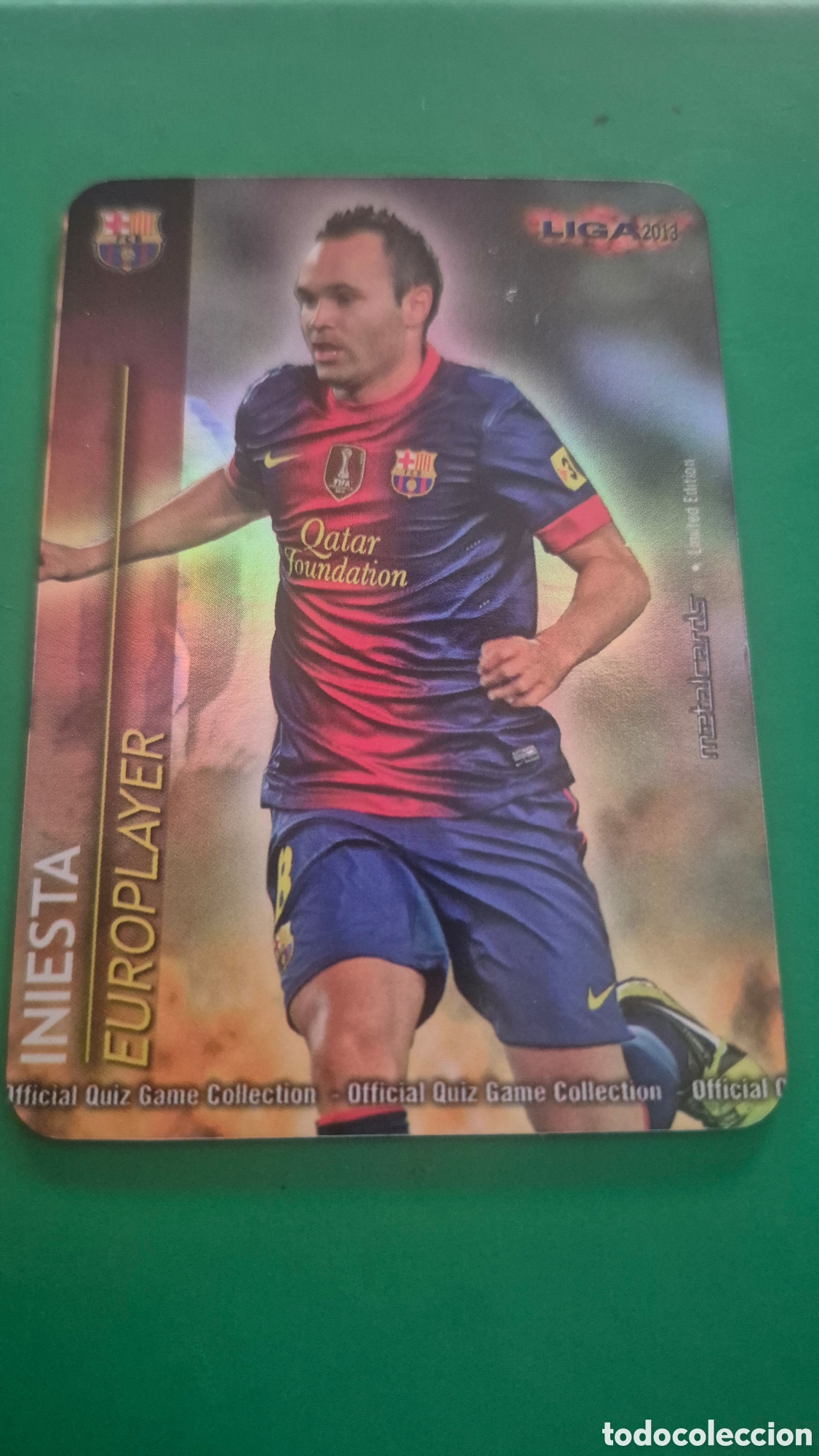 Cromos de F&uacute;tbol: /1 Iniesta Europlayer Liso MUNDICROMO 12/13 Quiz Game 2012/2013