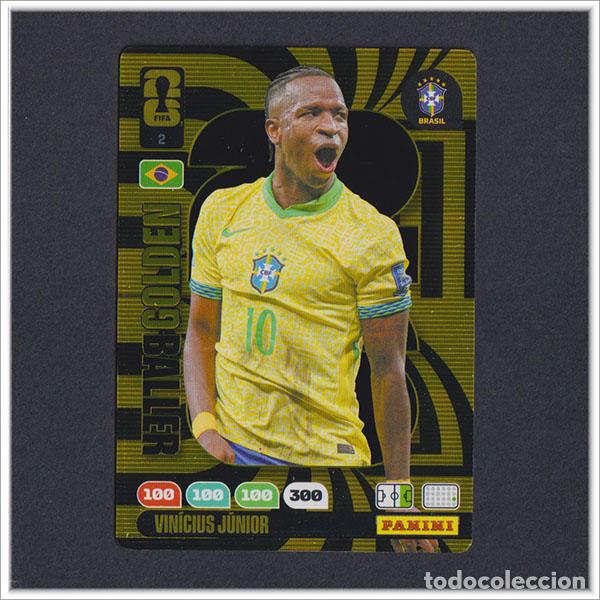 Cromos de F&uacute;tbol: ADRENALYN XL FIFA WORLD CUP 2026 MUNDIAL VINICIUS GOLDEN BALLER 2 BRASIL COLECCI&Oacute;N BALON DE ORO