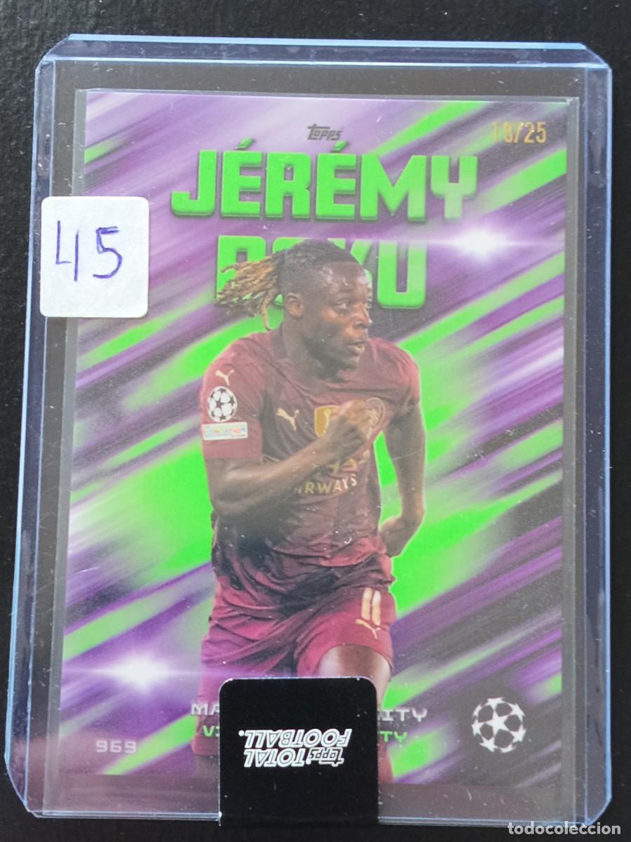 Cromos de F&uacute;tbol: J&eacute;r&eacute;mi Doku 19/25 - Tops Total Football 2024/25 - Set Vibrant Velocity - Manchester City