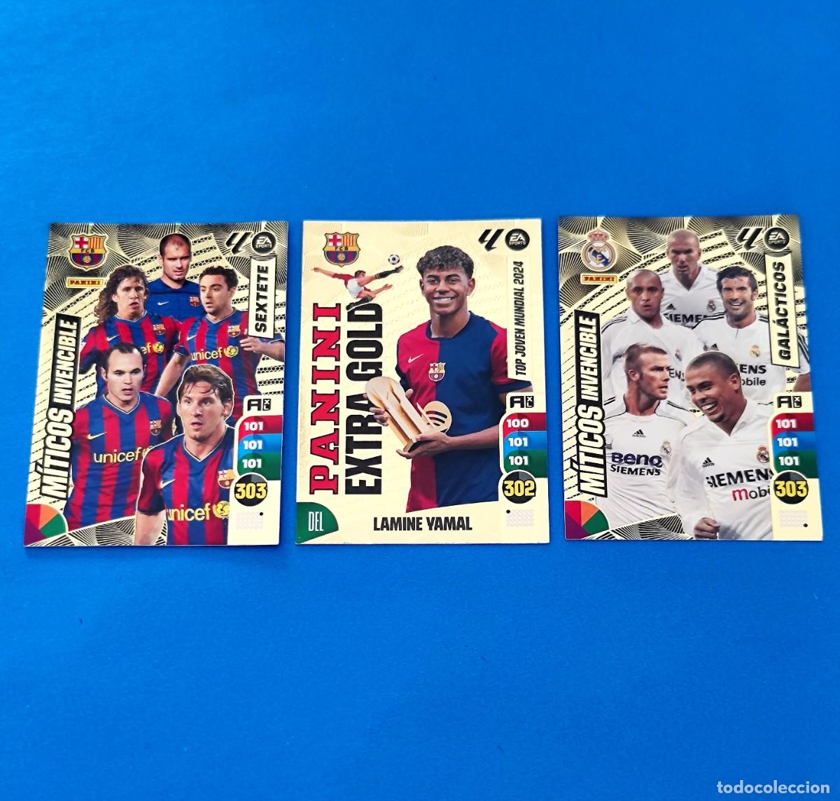 Cromos de F&uacute;tbol: Adrenalyn 2024 2025 / 24 25 M&iacute;ticos Invencible Gal&aacute;cticos Barcelona Sextete Lamine Yamal Extra Gold