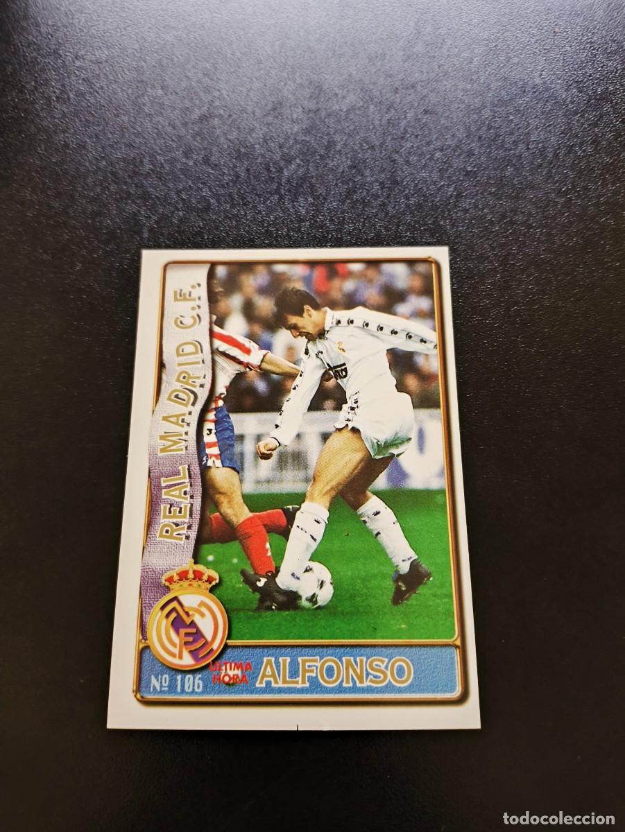 Cromos de F&uacute;tbol: 106 ALFONSO REAL MADRID BAJA ULTIMA HORA II UH MUNDICROMO FICHAS LIGA 1996 1997 96 97 NO PANINI ESTE
